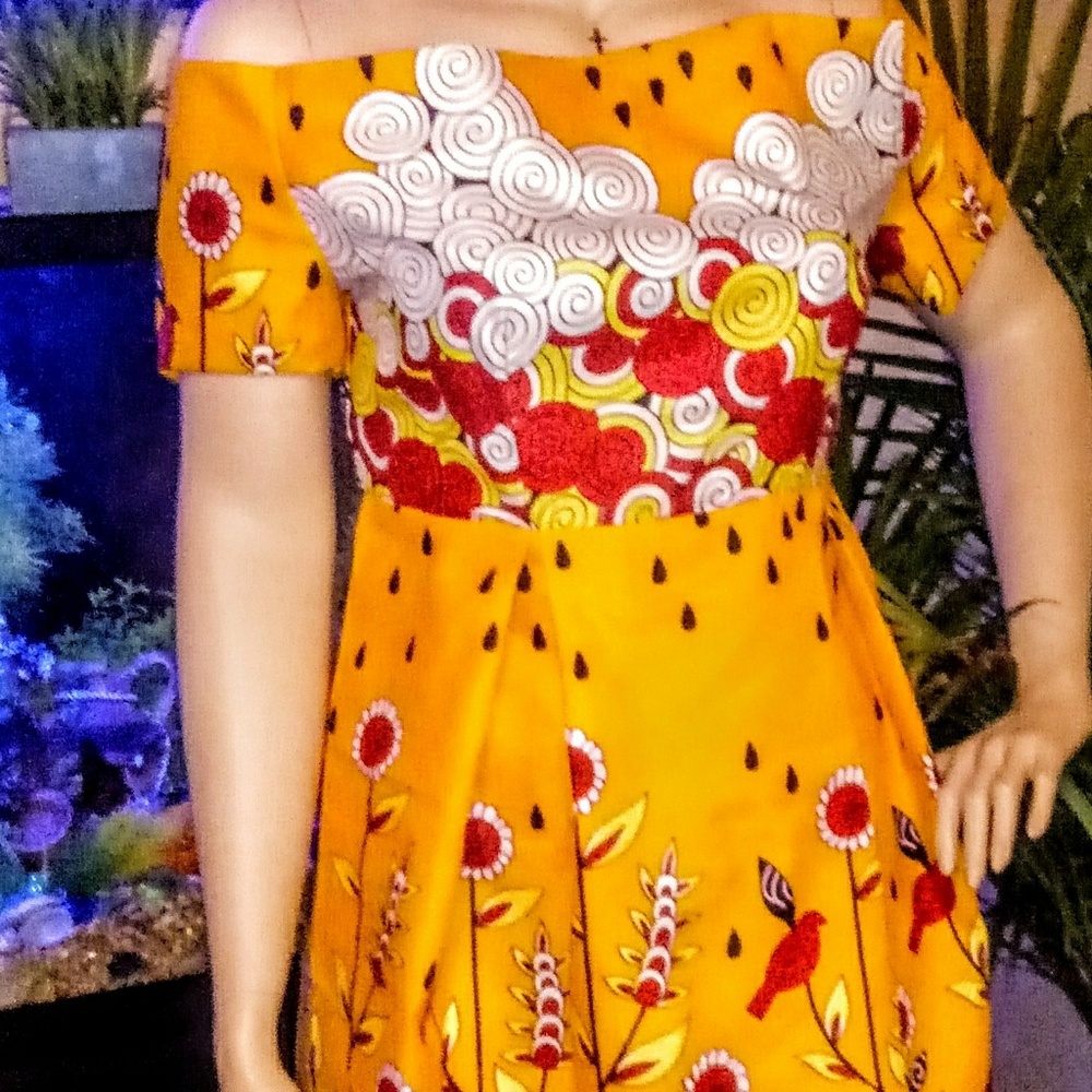 Handsewn african print plus size midi/ dress